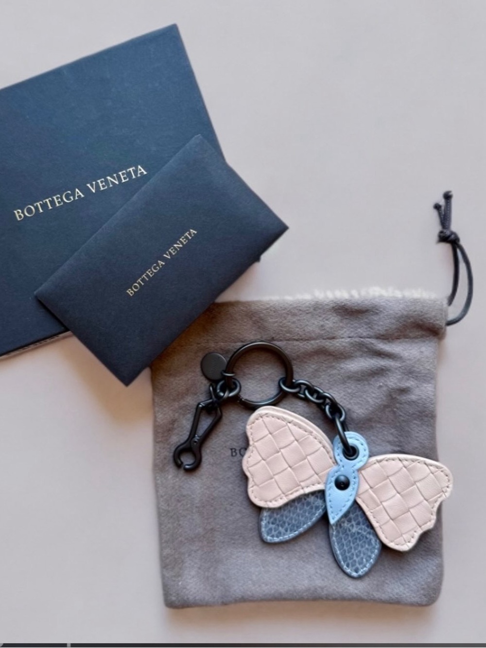 BOTTEGA VENETA Nappa Leather Butterfly Charm Keyring